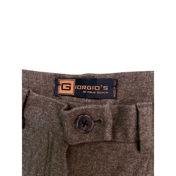WOMENS GIORGIOS OF PALM BEACH WOOL BROWN OLIVE DRESS PANTS SZ 4 SMALL $395 MSRP - Picture 2 of 3